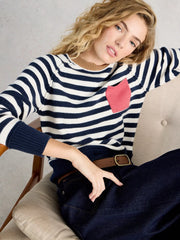 White Stuff Britney Stripe Jumper Navy MLT