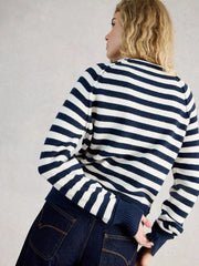 White Stuff Britney Stripe Jumper Navy MLT