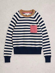 White Stuff Britney Stripe Jumper Navy MLT