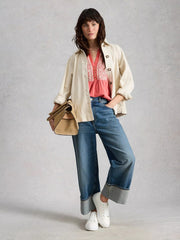 White Stuff Peony Sleeveless Shirt Mid Pink