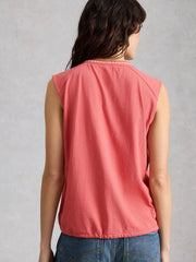 White Stuff Peony Sleeveless Shirt Mid Pink