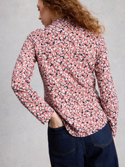 White Stuff Annie Jersey Shirt Pink Print