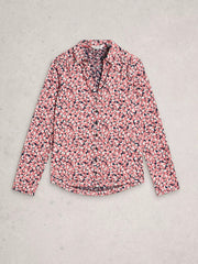 White Stuff Annie Jersey Shirt Pink Print