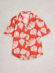 White Stuff Annie Jersey Shirt Red Print