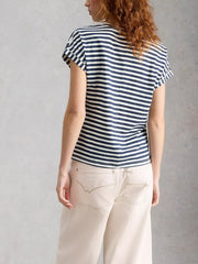 White Stuff Nelly Notch Neck Tee Navy MLT