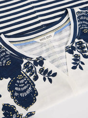 White Stuff Nelly Notch Neck Tee Navy MLT