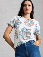 White Stuff Abbie Tee White Print