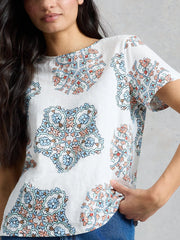 White Stuff Abbie Tee White Print