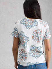 White Stuff Abbie Tee White Print