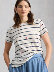 White Stuff Abbie Stripe Tee Ivory MLT