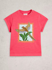 White Stuff Gina Graphic Tee Pink Print