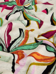 White Stuff Susie Linen Tee Ivory Print