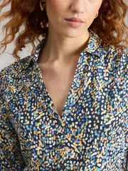 White Stuff Annie Jersey Shirt Navy Print