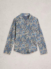 White Stuff Annie Jersey Shirt Navy Print