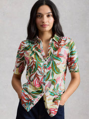 White Stuff Annie Jersey Shirt Ivory Print