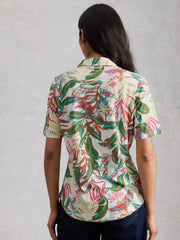 White Stuff Annie Jersey Shirt Ivory Print