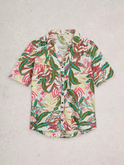 White Stuff Annie Jersey Shirt Ivory Print