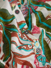 White Stuff Annie Jersey Shirt Ivory Print