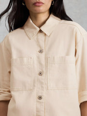 White Stuff Molly Shacket Nat White