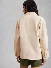 White Stuff Molly Shacket Nat White