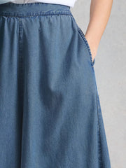 White Stuff Poppy Palazzo Trouser Chamb Blue