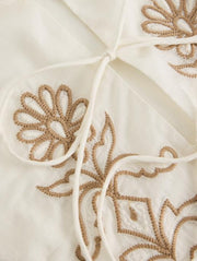 White Stuff Erin Tie Front Top Nat White