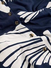 White Stuff Rua Jersey Shirt Dress Navy Print