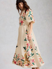 White Stuff Maeve Embroidered Midi Dress Ivory MLT