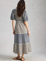 White Stuff Ariel Midi Dress Blue MLT
