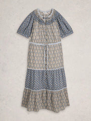 White Stuff Ariel Midi Dress Blue MLT