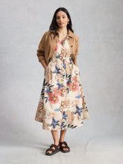 White Stuff Kate Midi Dress Ivory Print