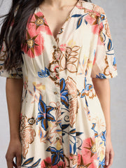 White Stuff Kate Midi Dress Ivory Print