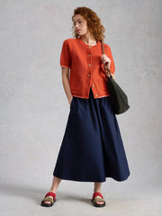 White Stuff Lauryn Poplin Wide Leg Culotte Dark Navy