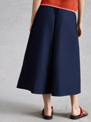 White Stuff Lauryn Poplin Wide Leg Culotte Dark Navy