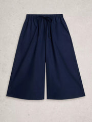 White Stuff Lauryn Poplin Wide Leg Culotte Dark Navy
