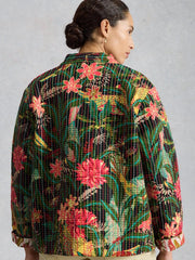 White Stuff Printed Reversible Quilted Jacket Green MLT