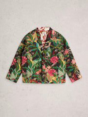 White Stuff Printed Reversible Quilted Jacket Green MLT