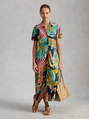 White Stuff Rua Jersey Shirt Dress Pink MLT