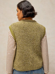 White Stuff Twist Button Tank Green MLT