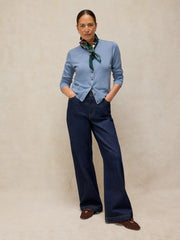 White Stuff Lois Cardi Mid Blue