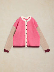 White Stuff Sansa Colourblock Cardi Pink MLT