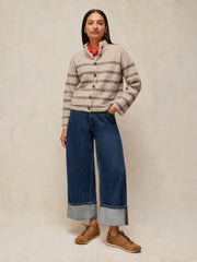 White Stuff Margot Stripe Cardi Nat MLT