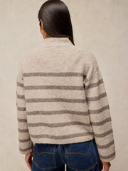 White Stuff Margot Stripe Cardi Nat MLT