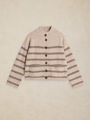 White Stuff Margot Stripe Cardi Nat MLT