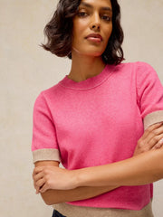 White Stuff Sansa Knitted Tee Pink MLT
