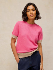 White Stuff Sansa Knitted Tee Pink MLT