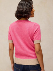 White Stuff Sansa Knitted Tee Pink MLT