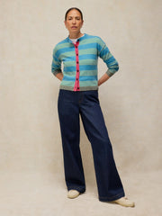 White Stuff Sansa Stripe Cardi Blue MLT