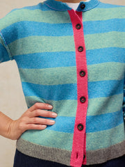 White Stuff Sansa Stripe Cardi Blue MLT