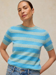 White Stuff Sansa Striped Knit Tee Blue MLT
